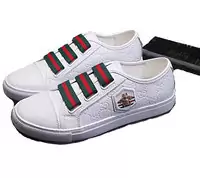 gucci leather low trainers zapatos elastic band blanc